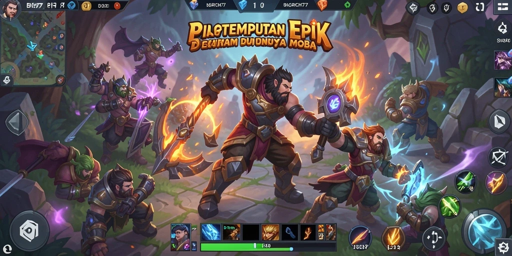 Tangkapan layar gameplay <strong>BIGRICH77</strong> menampilkan pertempuran epik antara karakter-karakter unik.
