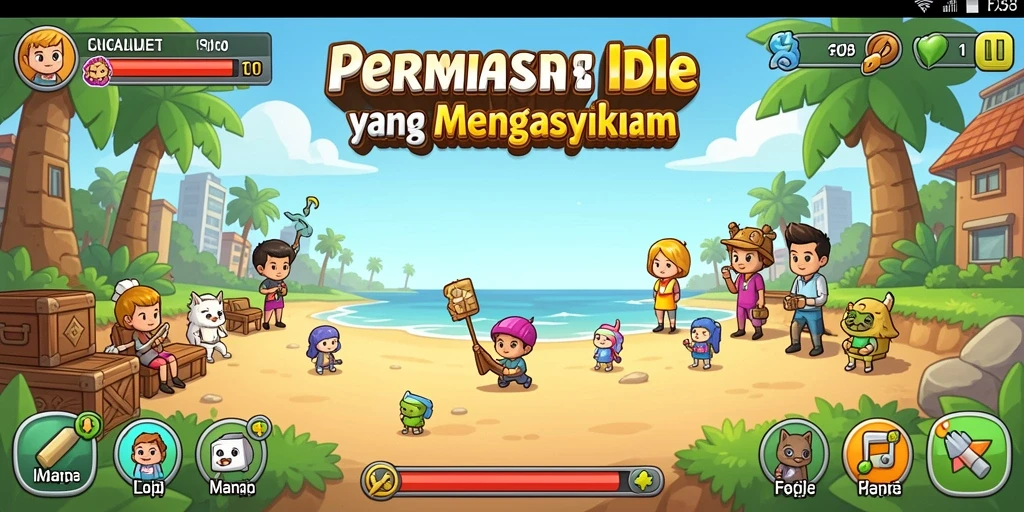 Screenshot F08 menampilkan gameplay santai yang menyenangkan.