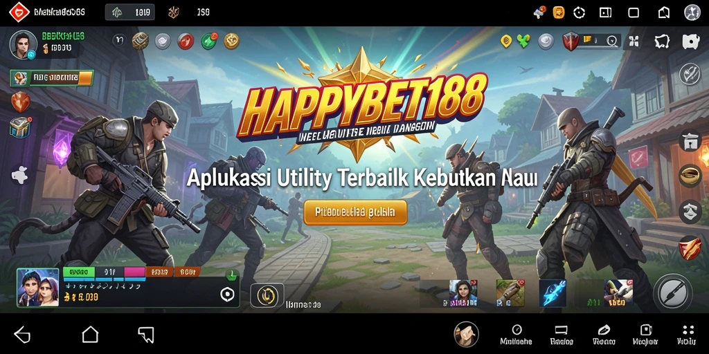 Tampilan antarmuka aplikasi HAPPYBET188 dengan fitur-fitur Utility yang menarik.