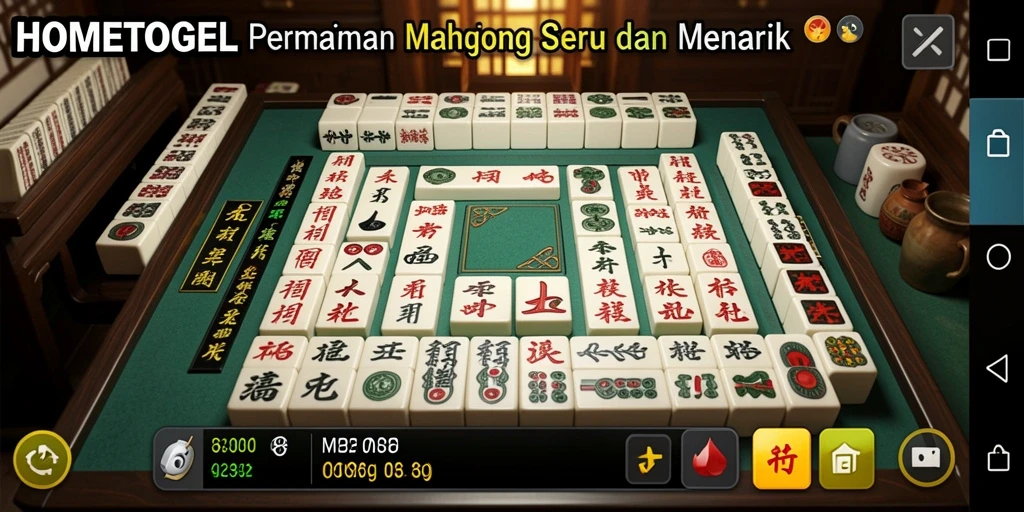 Tampilan gameplay HOMETOGEL yang menampilkan elemen Mahjong.