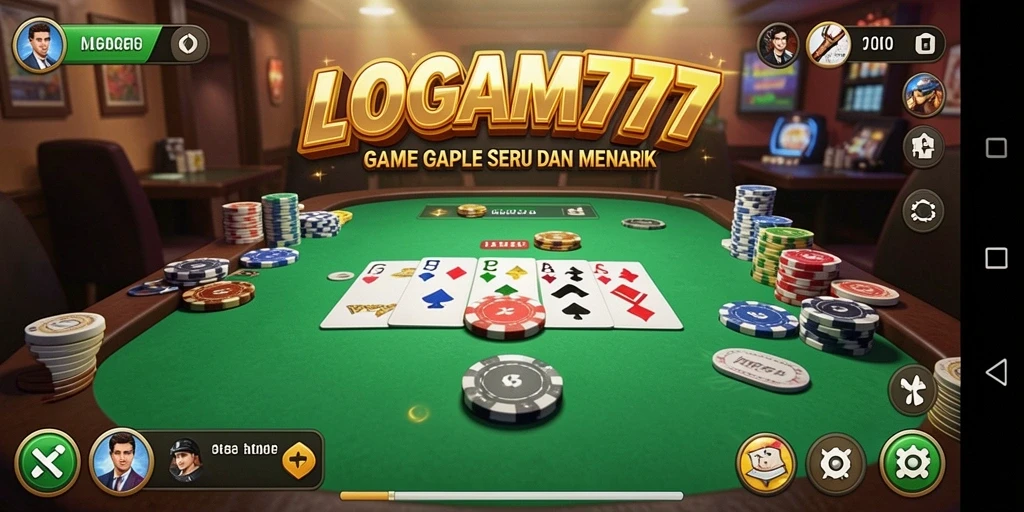 Tampilan gameplay seru dari LOGAM777 dengan suasana Gaple yang khas.