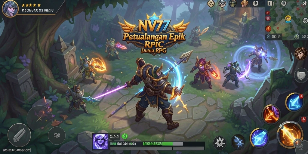 Screenshot gameplay NV77 dengan karakter beraksi dalam pertarungan epik.