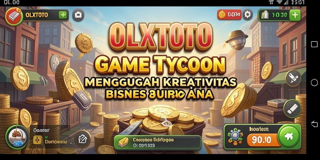 Tampilan utama gameplay OLXTOTO yang menampilkan strategi bisnis Tycoon.